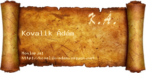 Kovalik Ádám névjegykártya